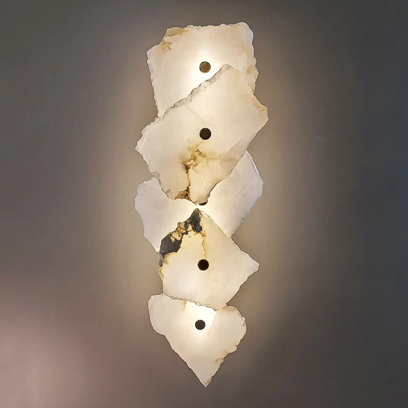 Luxury Marble & Brass Wall Sconce - Modern Elegance for Bedroom, Living, and Dining Spaces