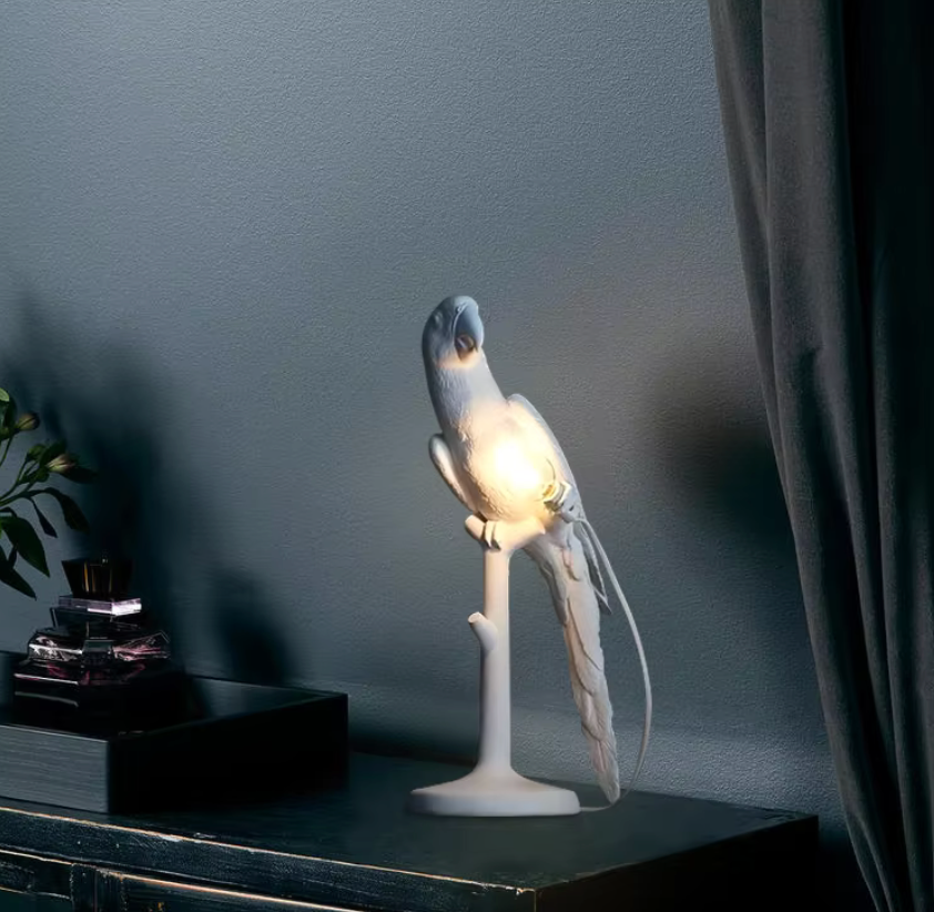 Nordic Resin Parrot Table Lamp – Charming Desk & Bedside Light for Home Décor