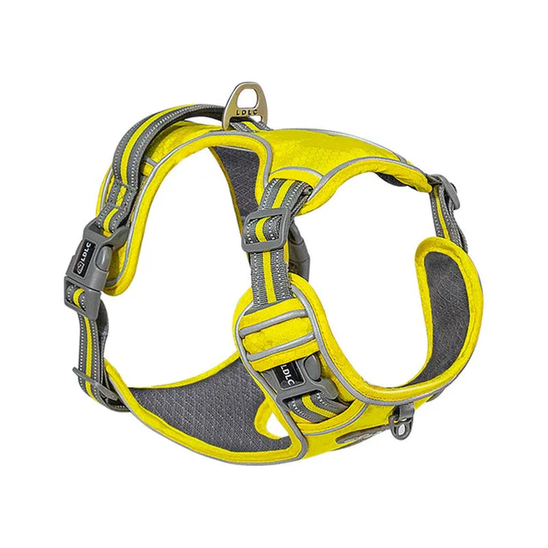 Ultimate Reflective Nylon Pet Harness - All Weather, Padded, Adjustable, Safety Vest for Dogs of All Sizes