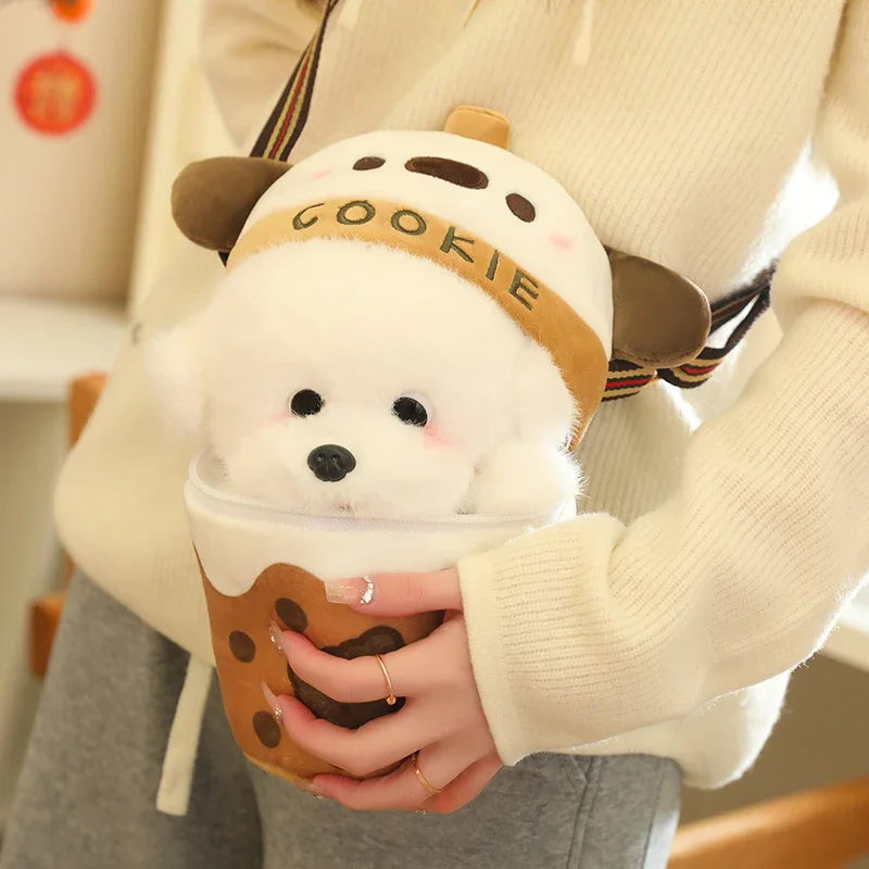 Adorable Teacup Puppy Plush Toy – Cute Bubble Tea Dog Doll