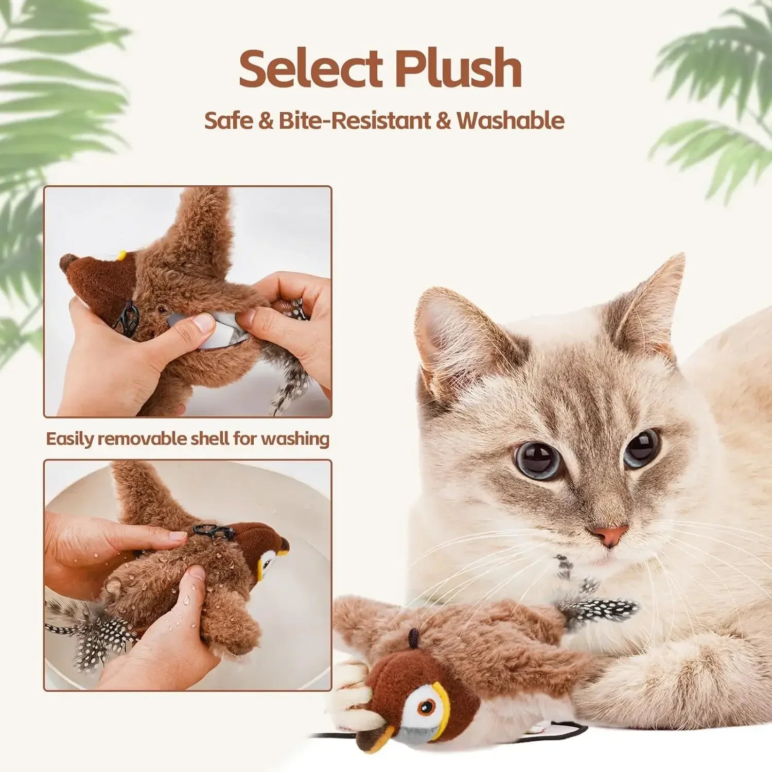  Interactive Cat Toy – Chirping & Flapping Bird with Catnip