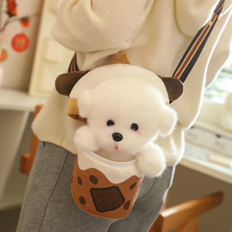 Adorable Teacup Puppy Plush Toy – Cute Bubble Tea Dog Doll