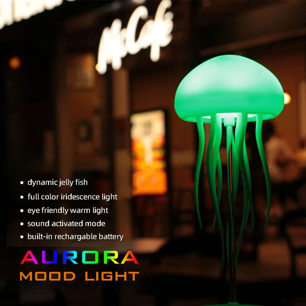 Jellyfish Cartoon Night Light RGB with Voice Control, Type-C LED Bedside Lamp & Upgraded Bluetooth Humidifier