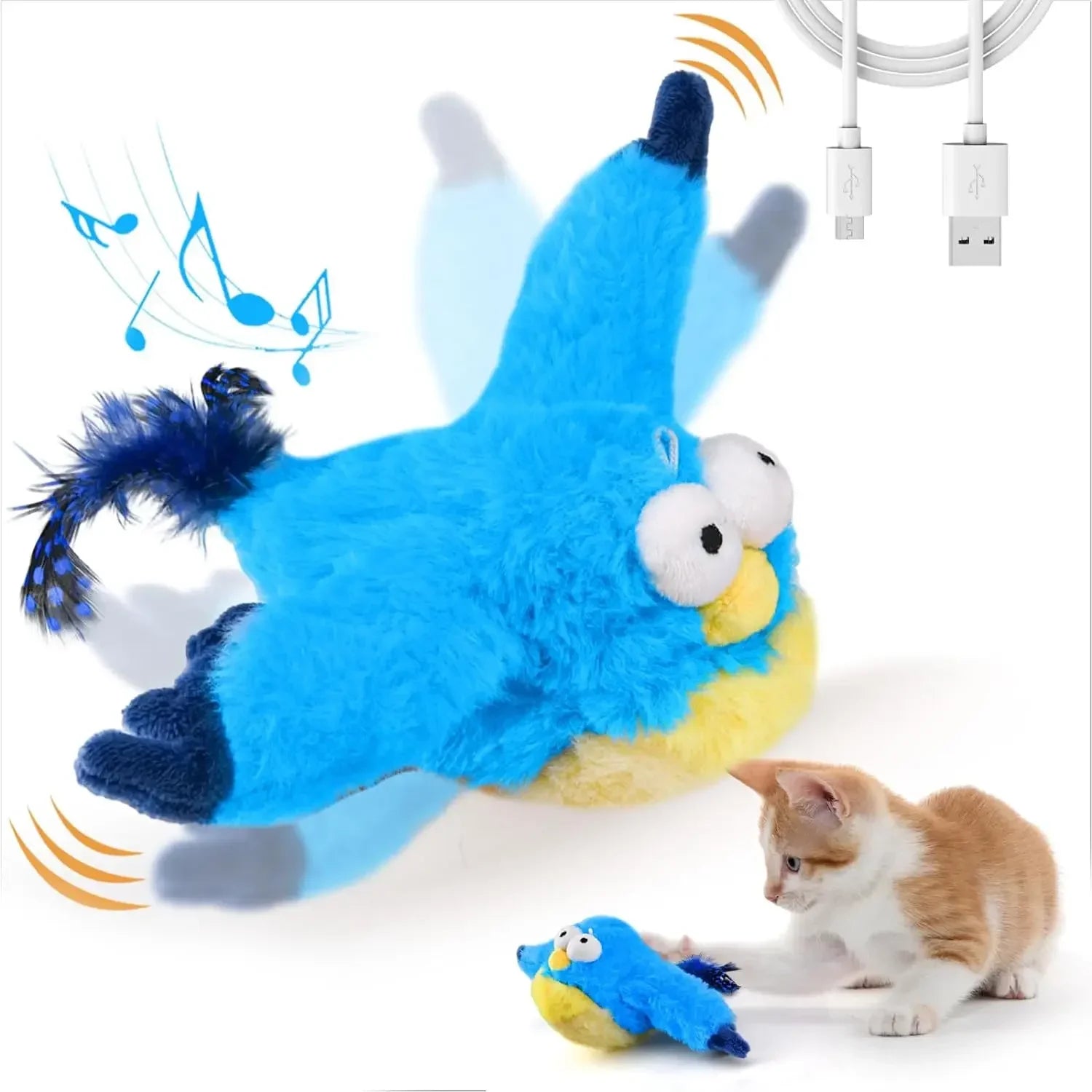  Interactive Cat Toy – Chirping & Flapping Bird with Catnip