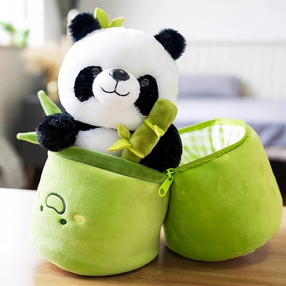 Reversible Bamboo Panda Plush Toy – Adorable Stuffed Animal for Kids & Decor