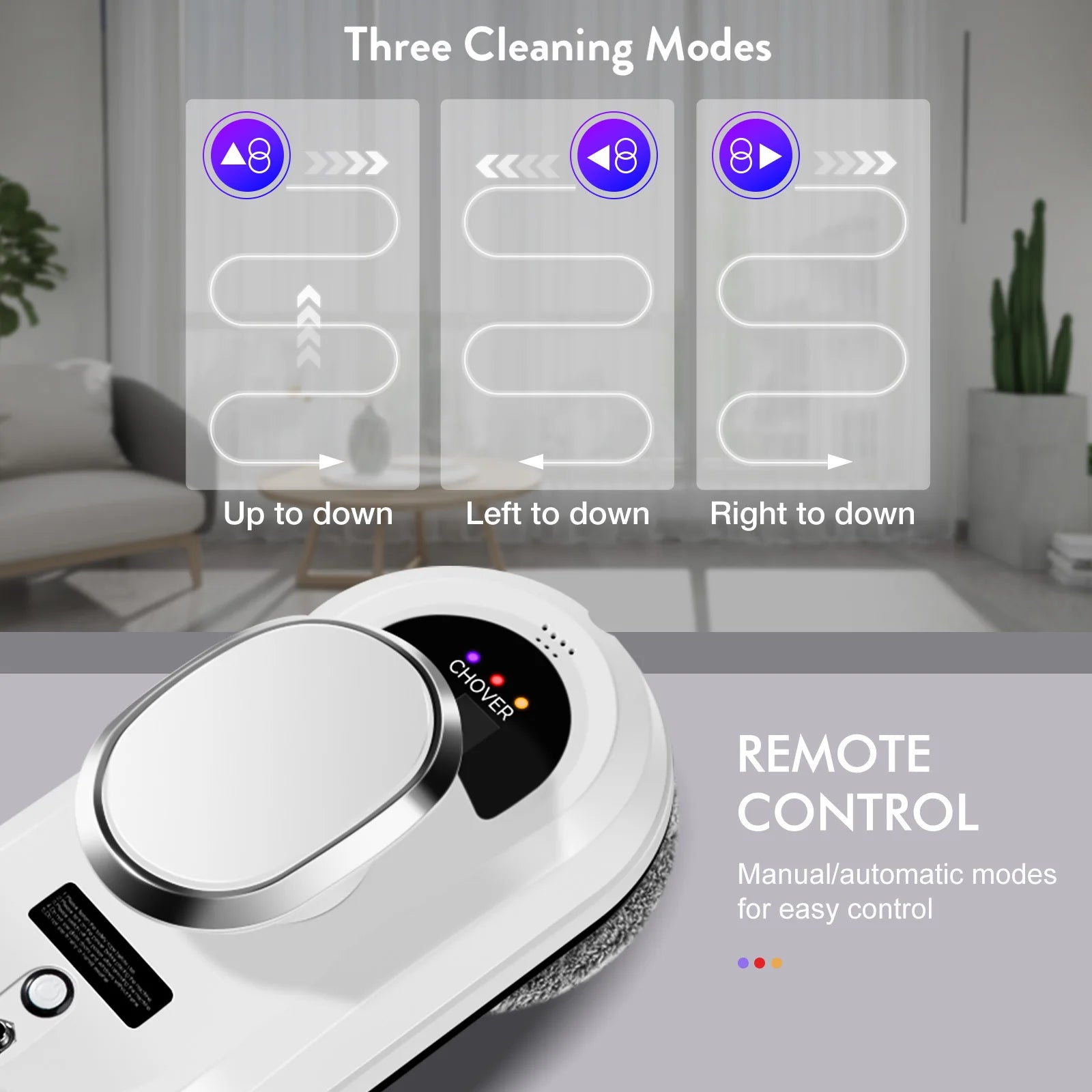 Smart Window Cleaning Robot - Automatic Glass Cleaner with AI Technology and Remote Control